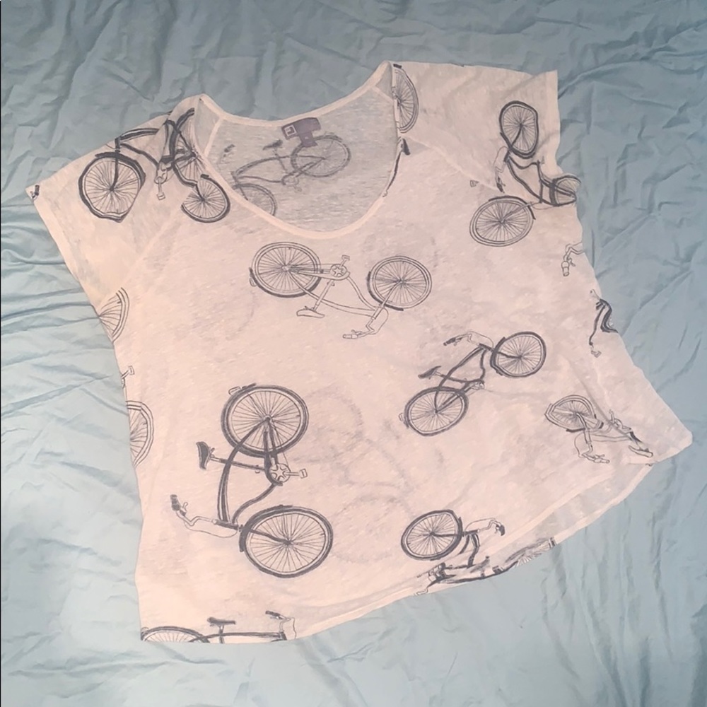 Bicycle Print Linen Top